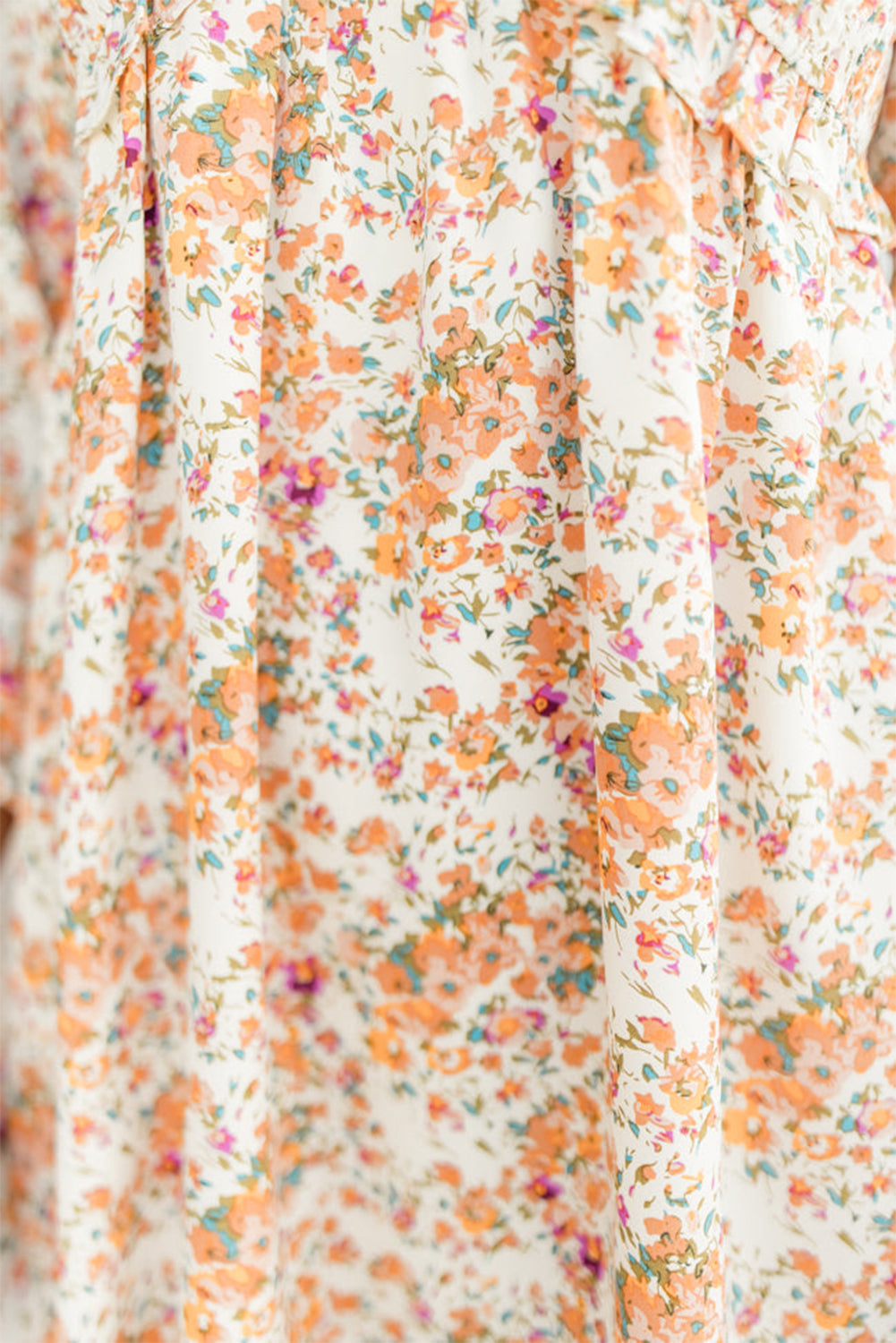 Yellow Boho Floral V Neck Ruffled High Waist Long Sleeve Mini Dress