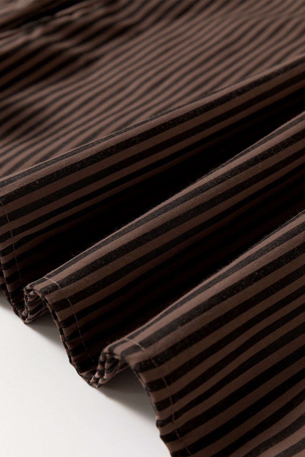 Green Stripe V Neck Pocket Roll-Up Sleeve Shirt