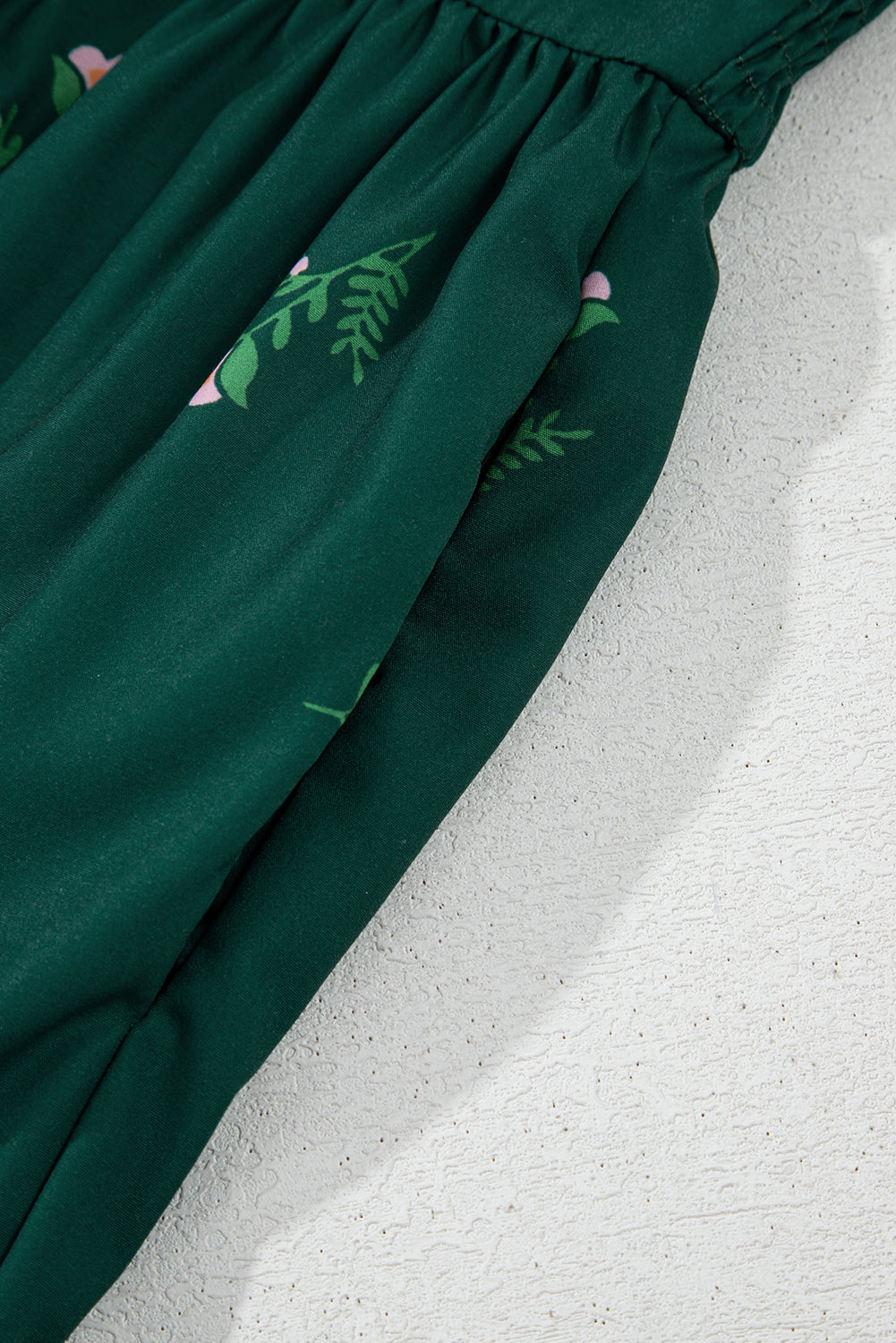 Blackish Green Boho Floral Print Sleeveless Dress