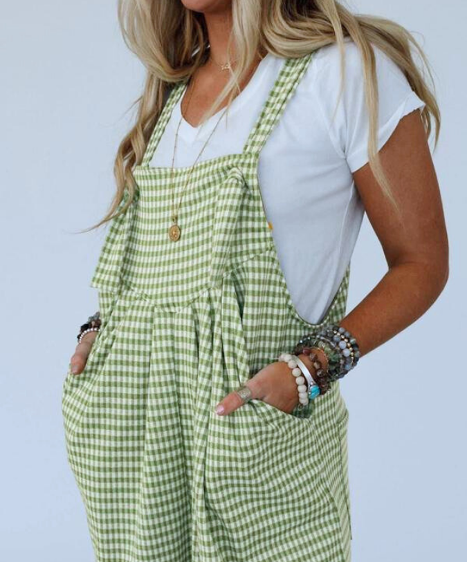 Marlowe Plaid Wide-Leg Jumpsuit