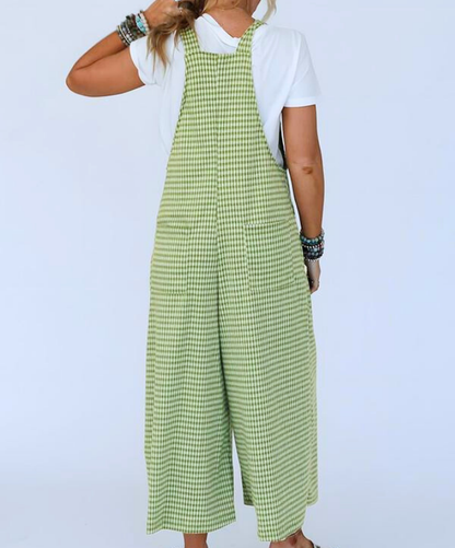 Marlowe Plaid Wide-Leg Jumpsuit