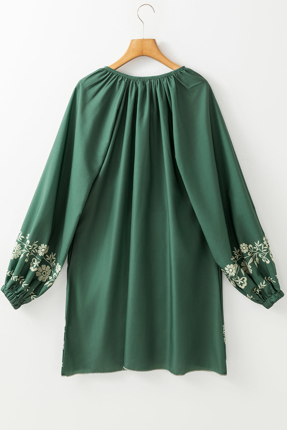 Mist Green Boho Floral V Neck Mini Dress