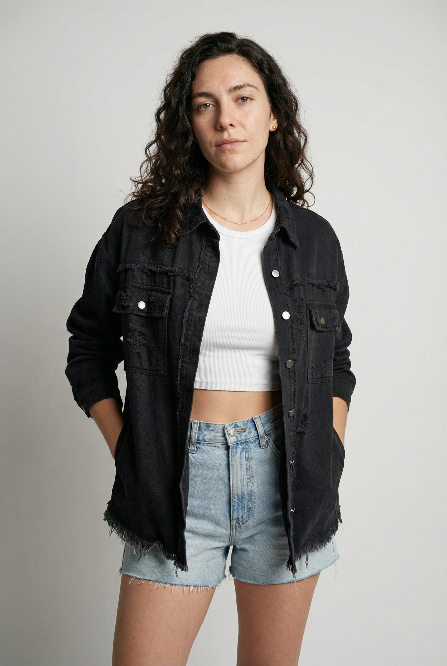 The Horizon Ripped Boyfriend Shacket