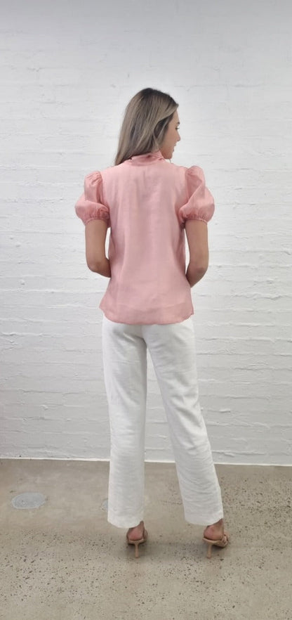 Blush Blouse - Bow Detail