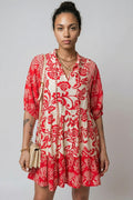 The Crimson Bloom Collared Mini