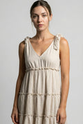 The Oatmeal Linen-Blend Tiered Mini