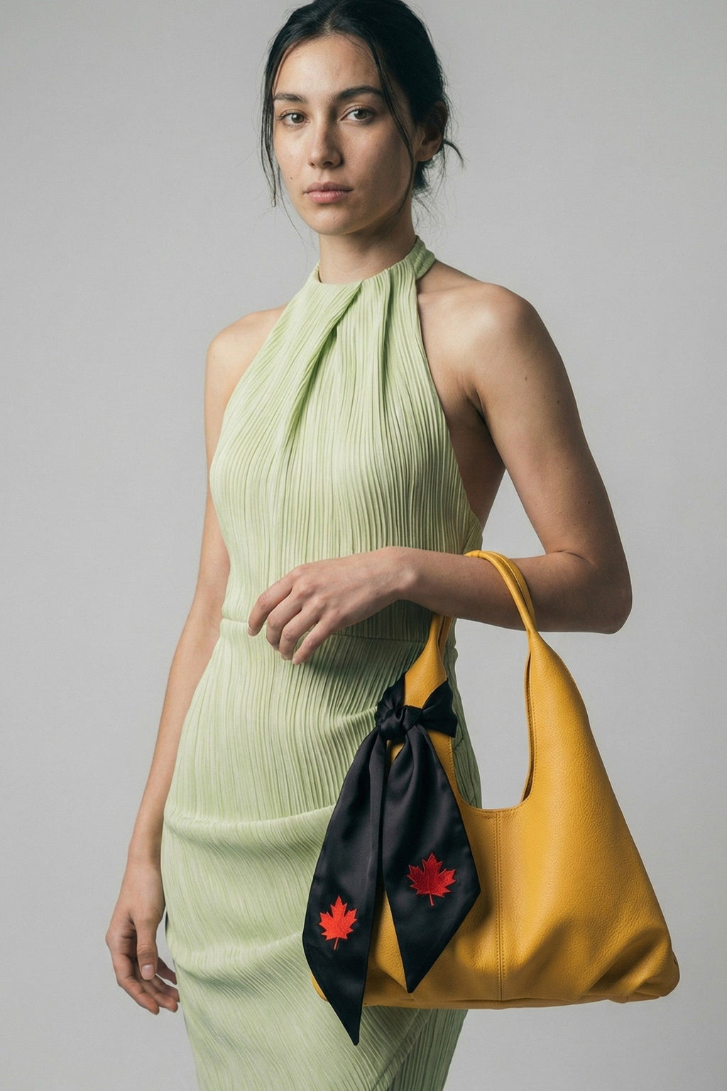 The Onyx Sculpted Halter Maxi