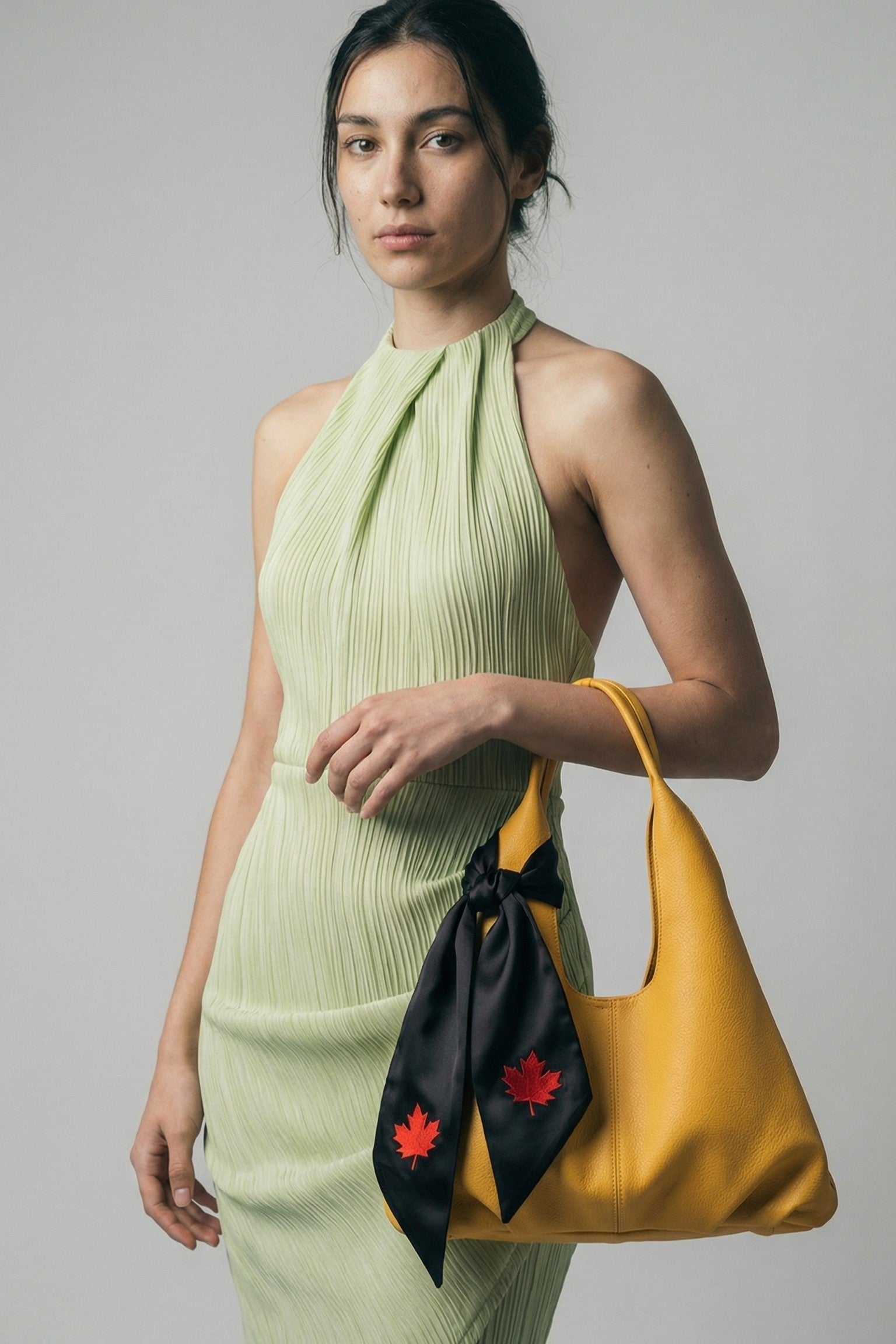 The Onyx Sculpted Halter Maxi