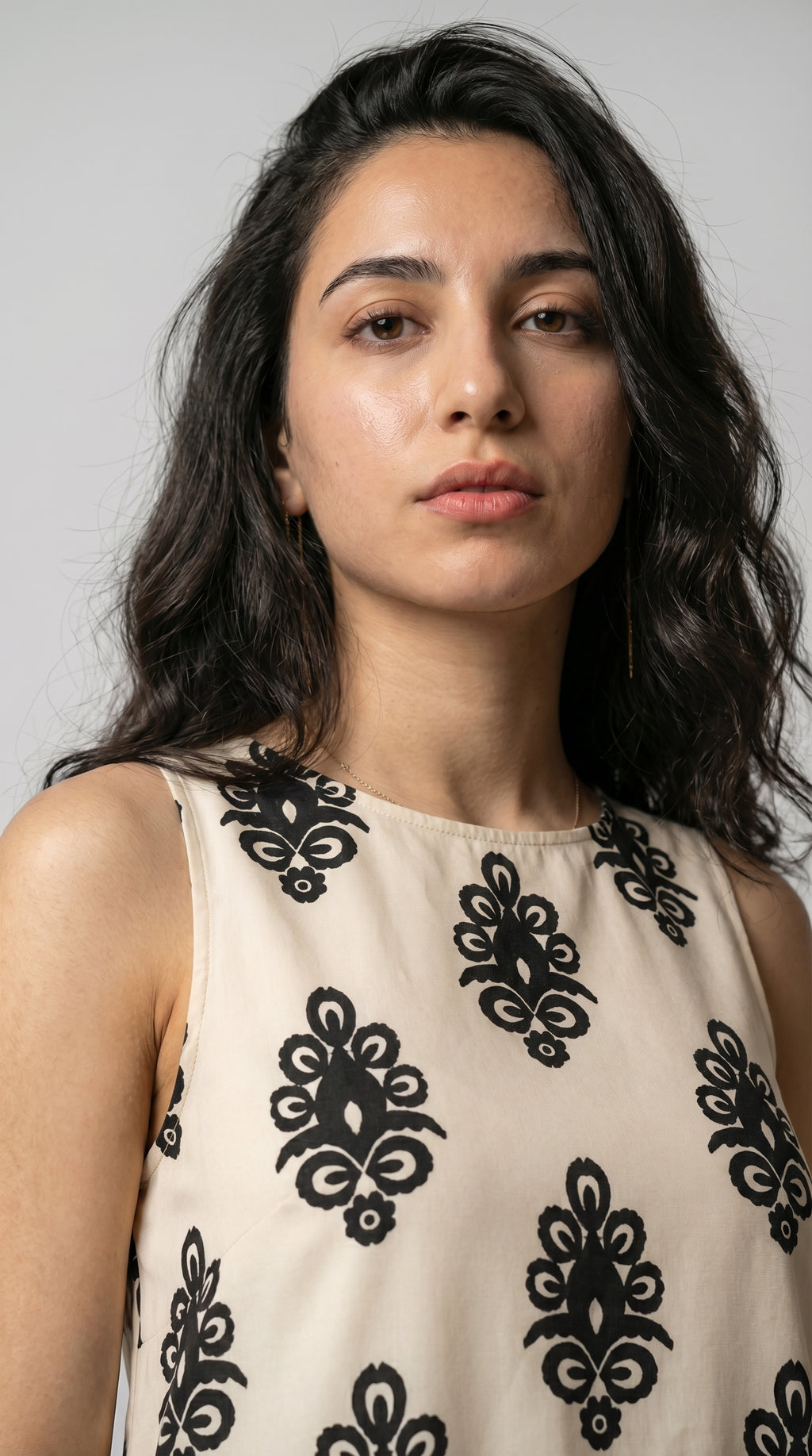 The Ivory Mosaic Hollowed Bowknot Back Mini Dress