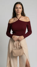 The Bordeaux Halter Top