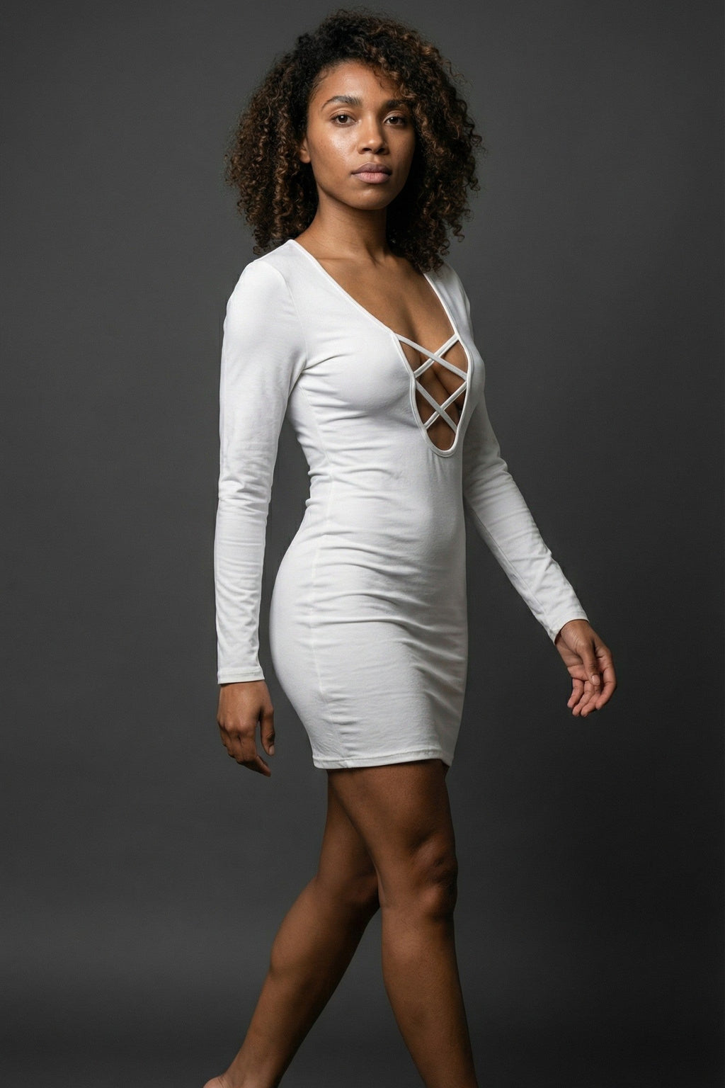 White Lattice Dress