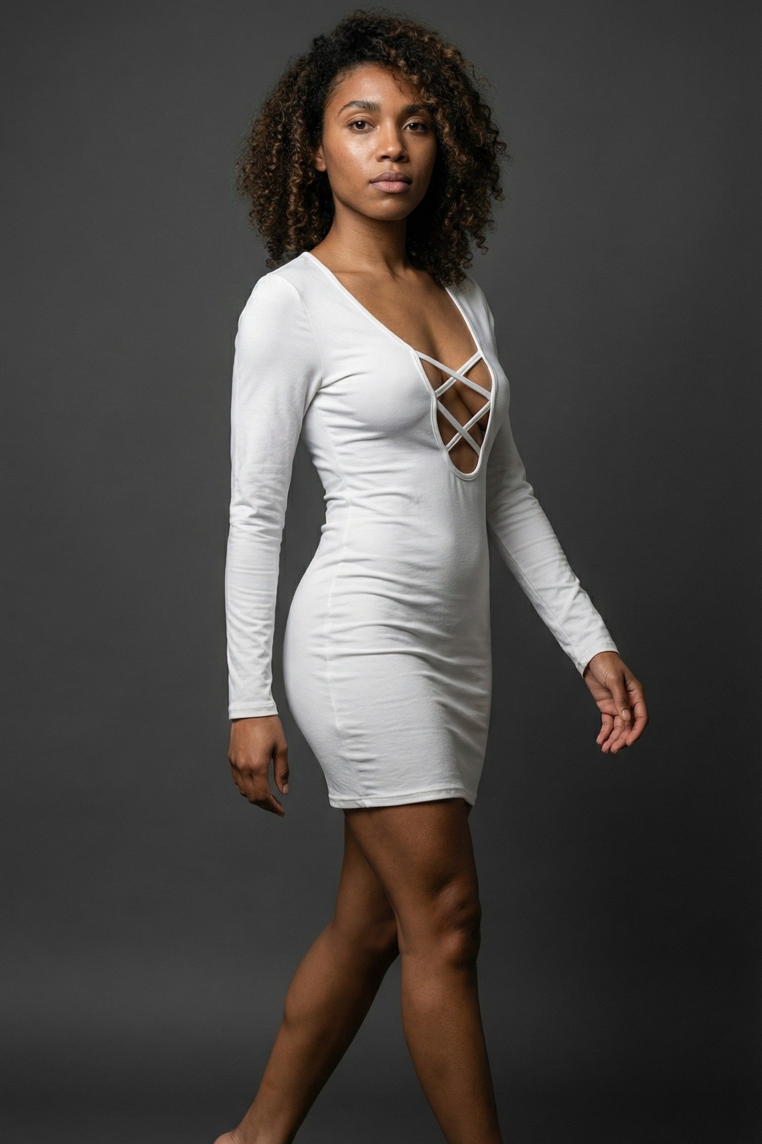 White Lattice Dress