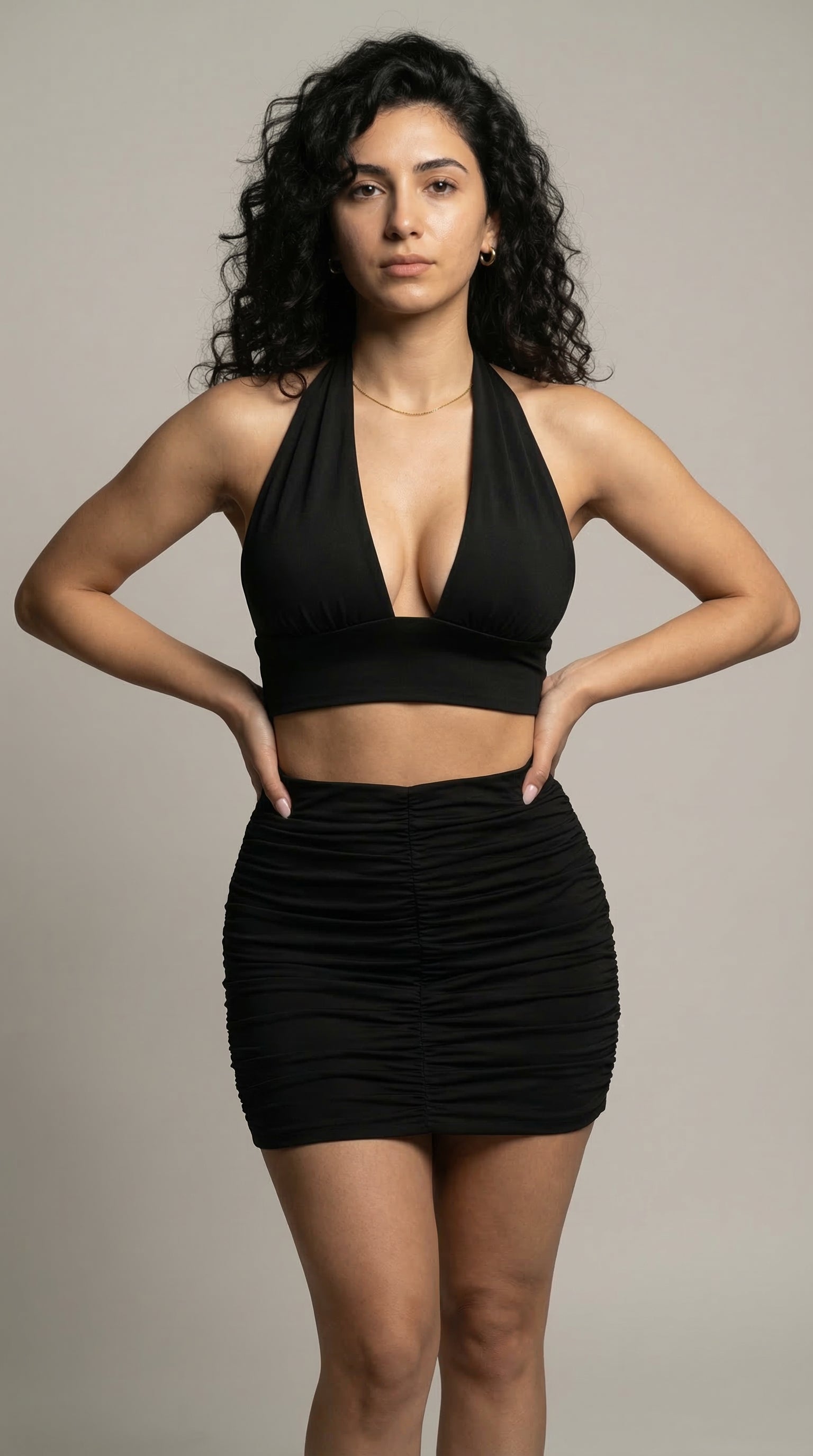 The Ruched Halter Mini Set