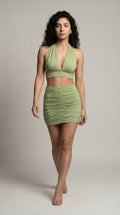 The Ruched Halter Mini Set