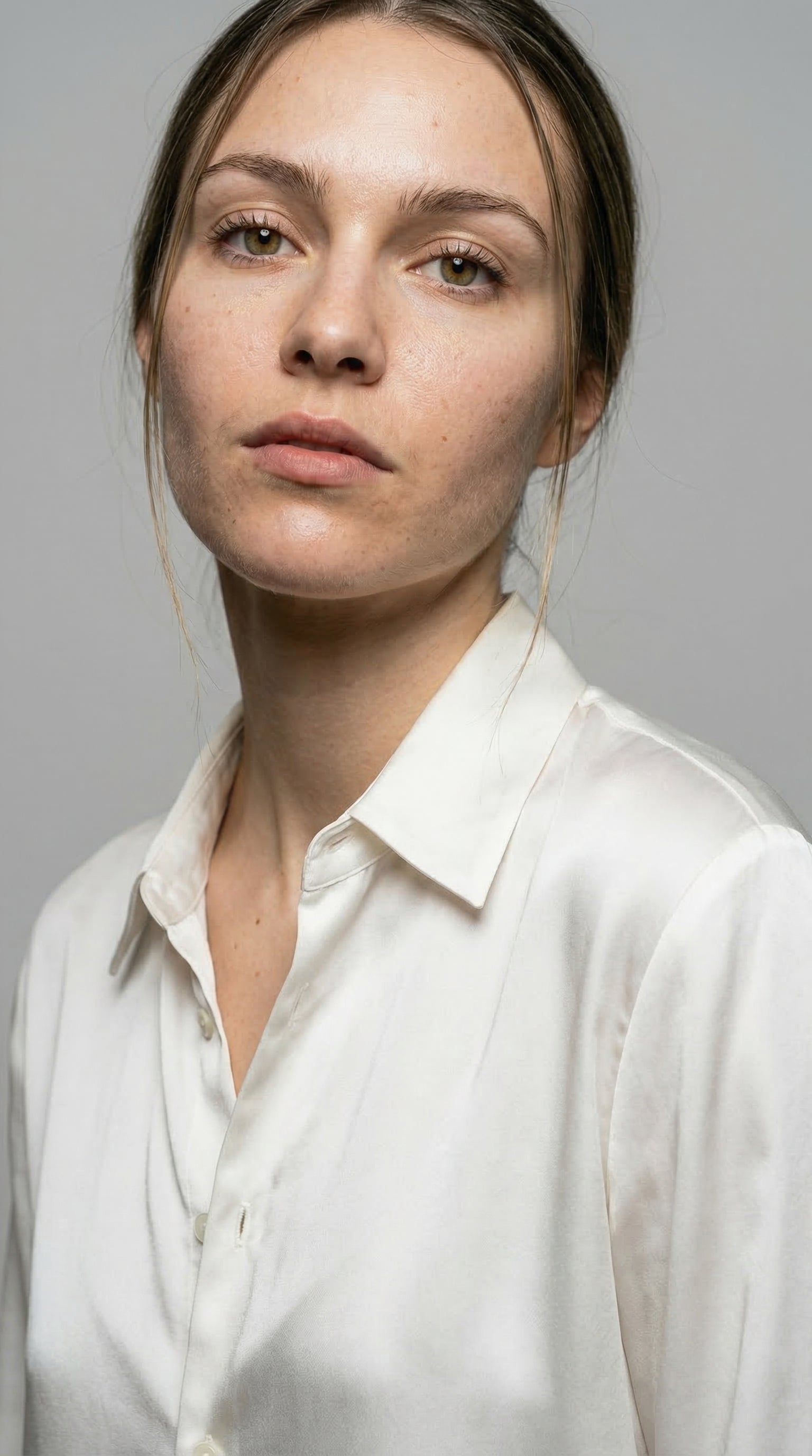 The Ivory Satin Classic Shirt