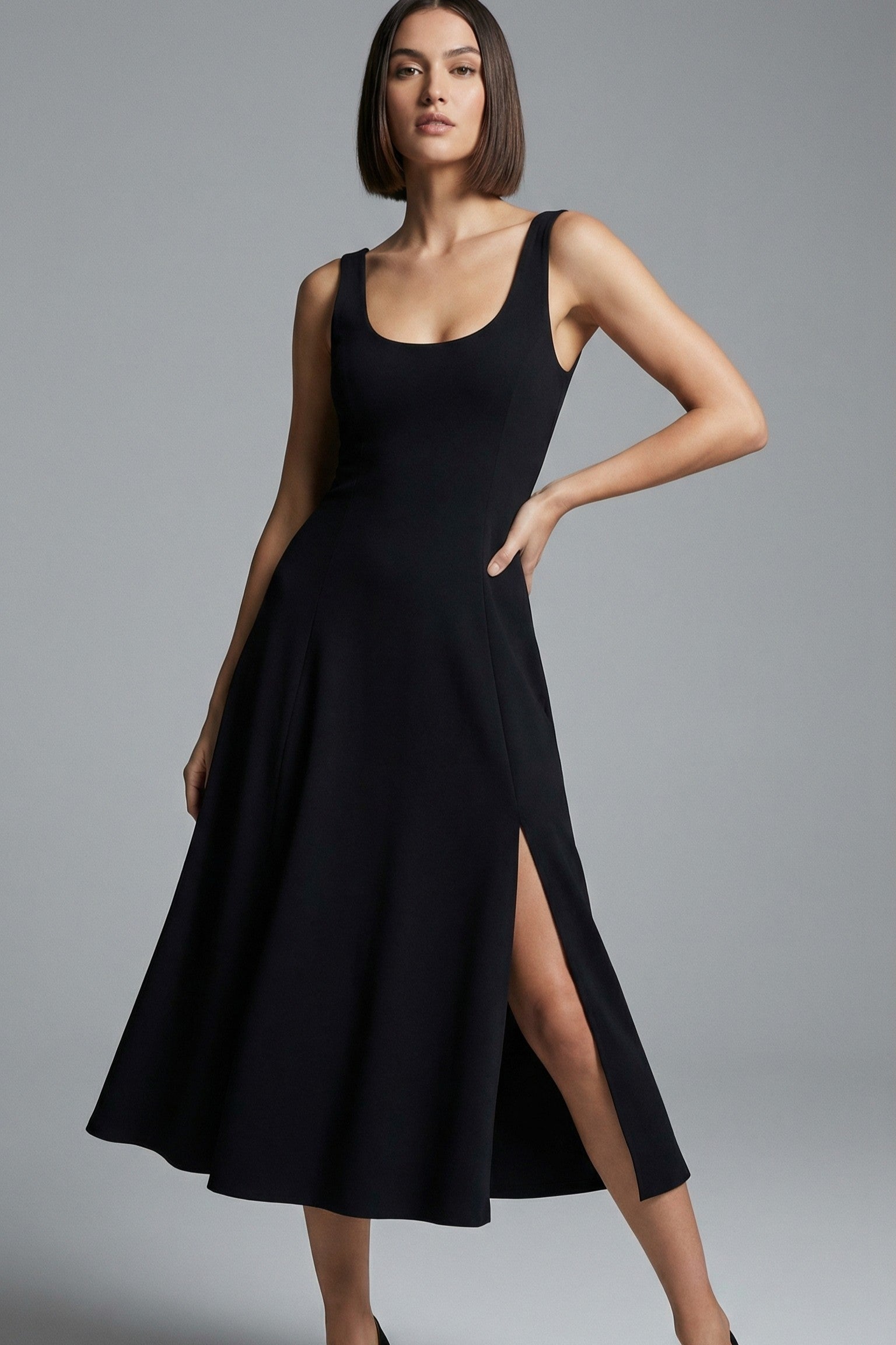 The Obsidian Siren Flare Split Midi