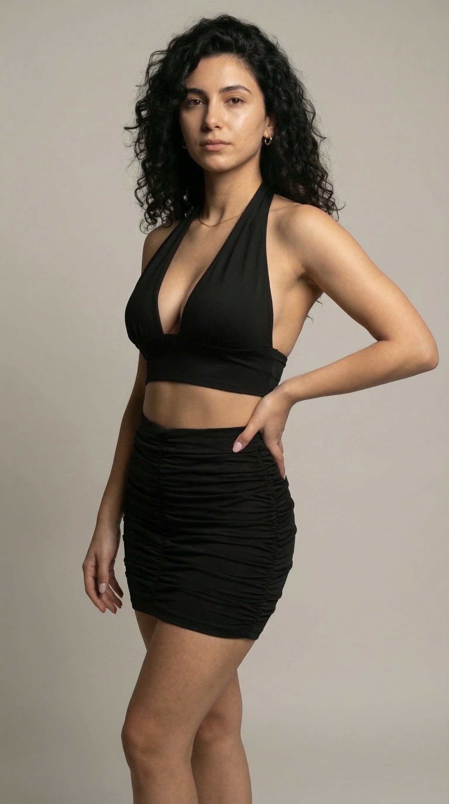 The Ruched Halter Mini Set