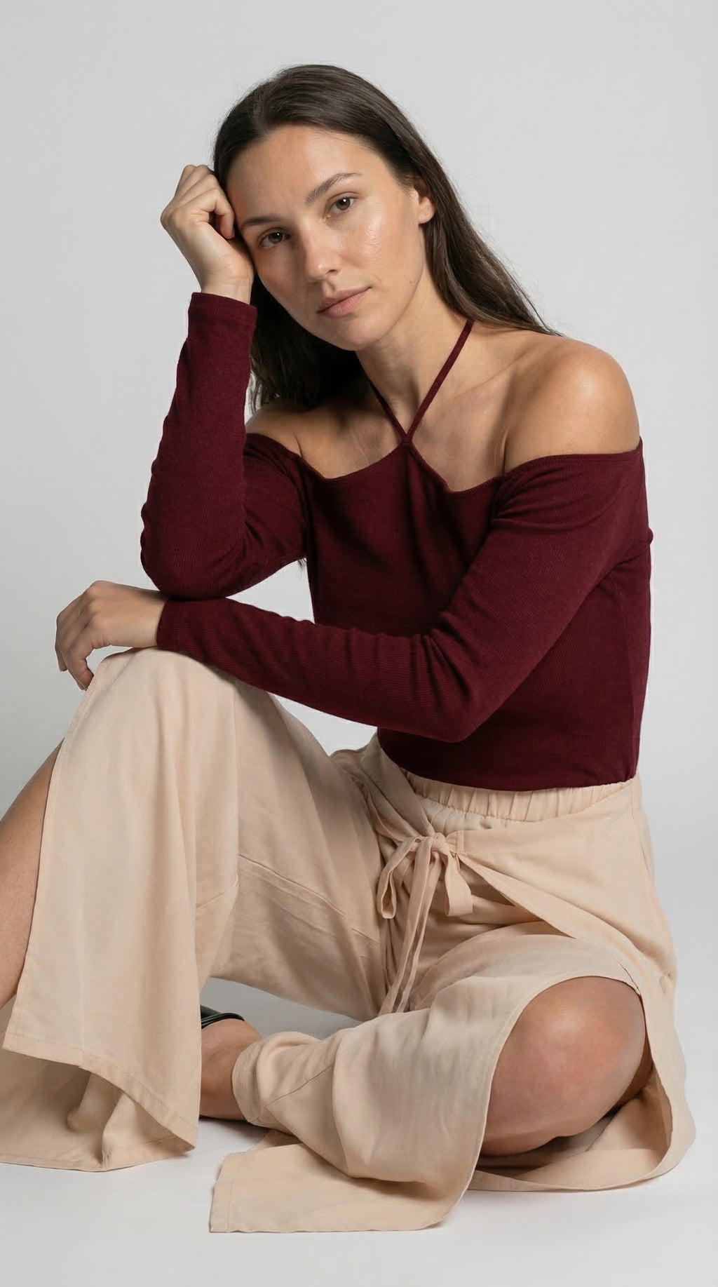The Bordeaux Halter Top