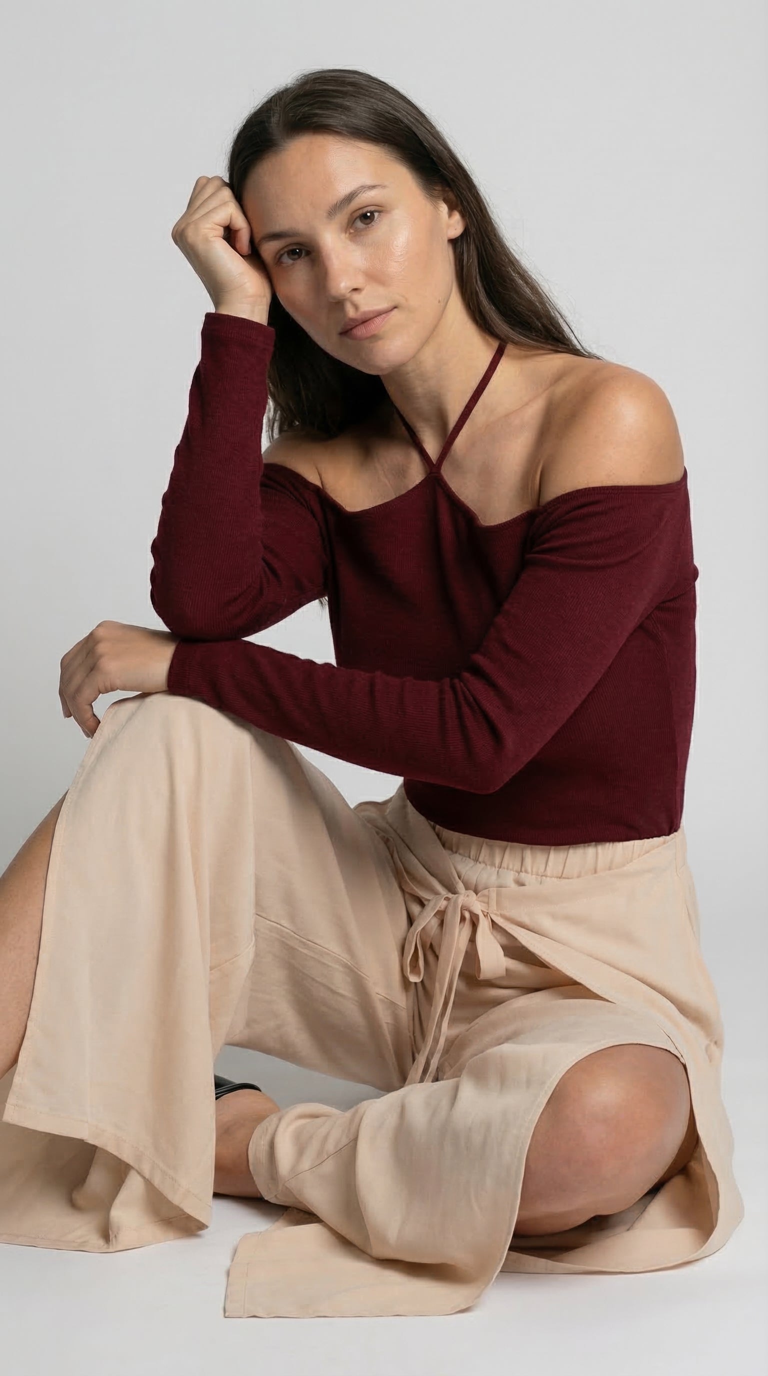 The Bordeaux Halter Top