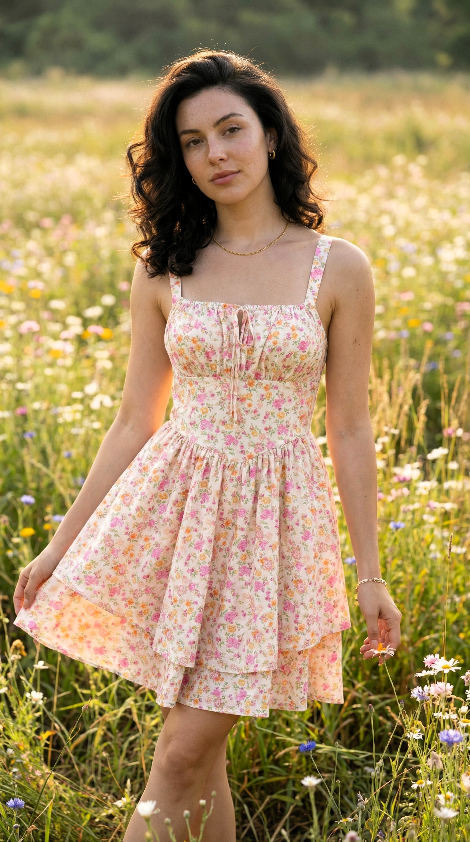 Meadowline Tie‑Front Dress