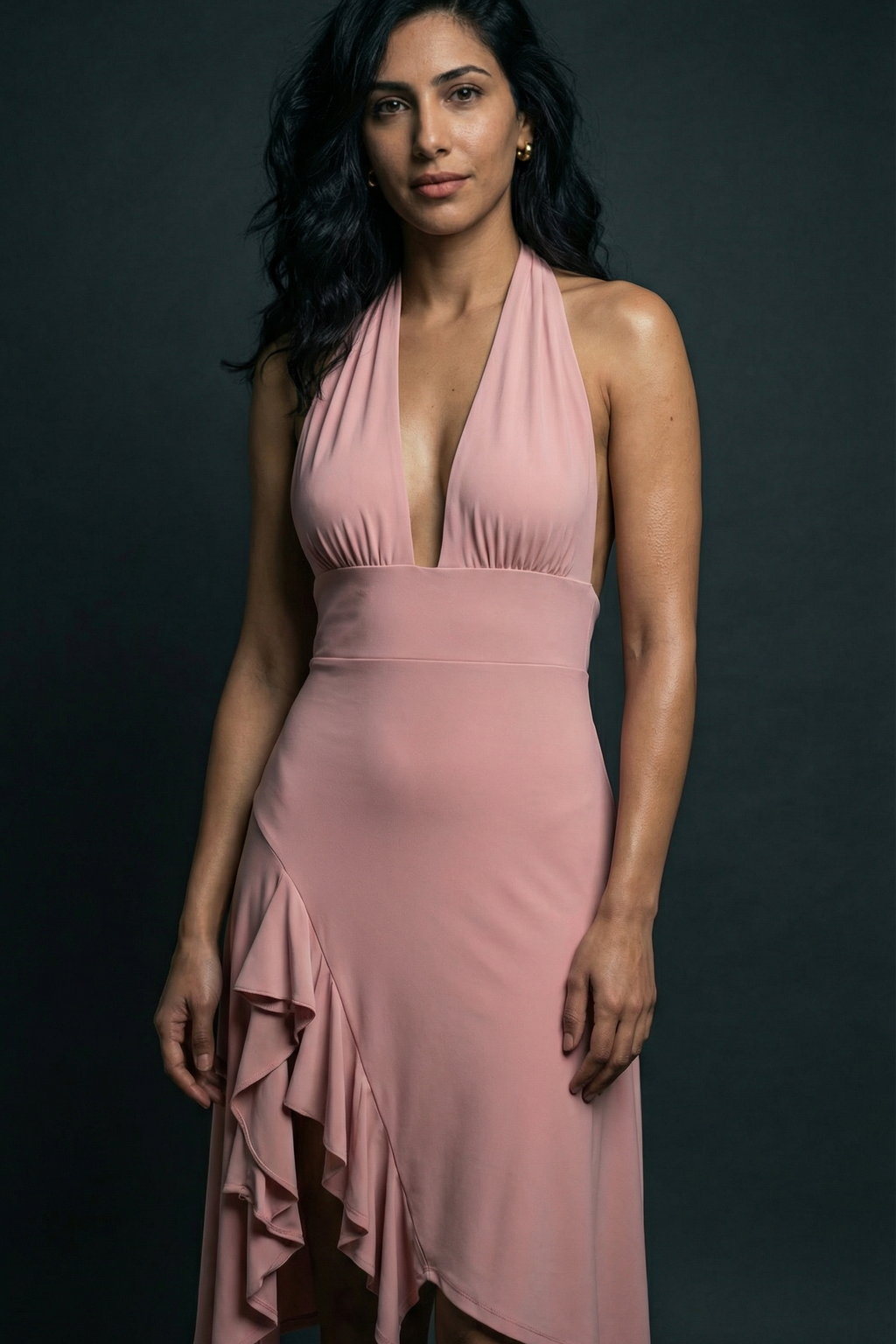The Aurora Ruffle Halter Mini