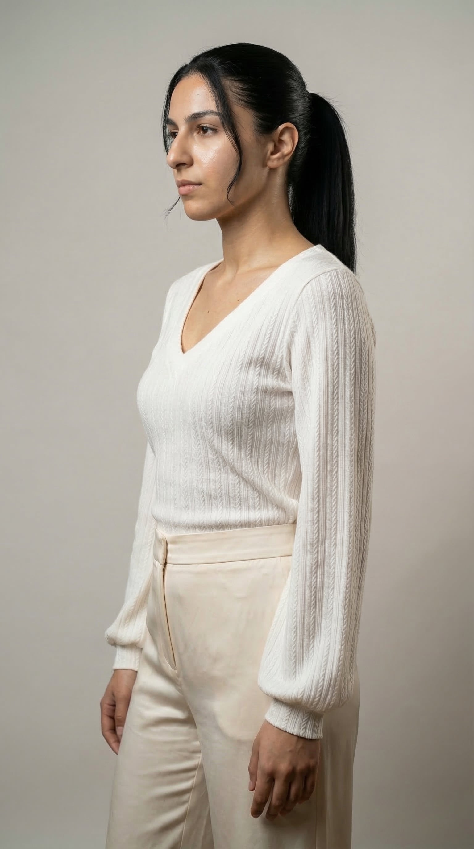 The Soft Weave V‑Neck top