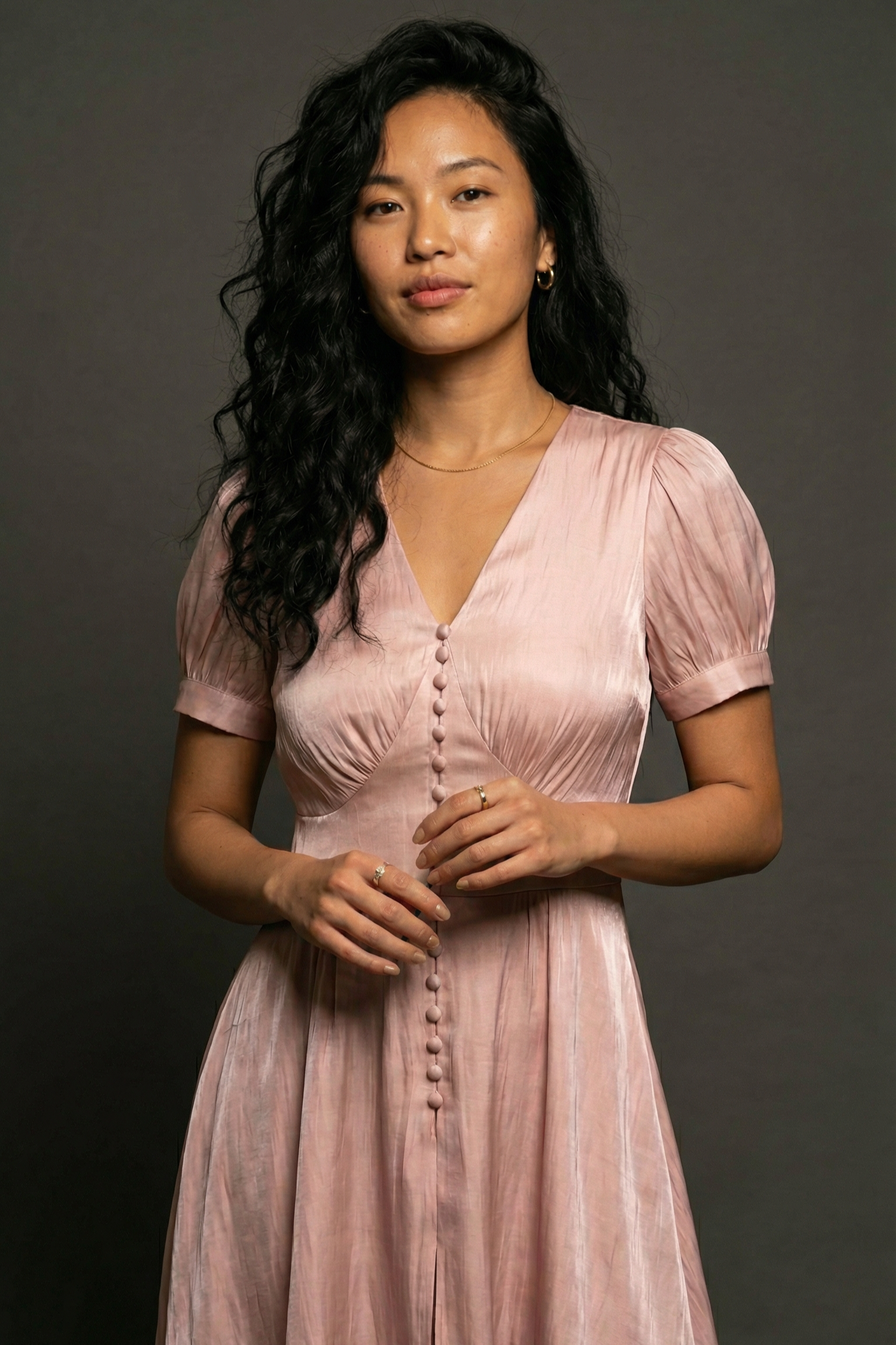 Satin Blush Button Muse
