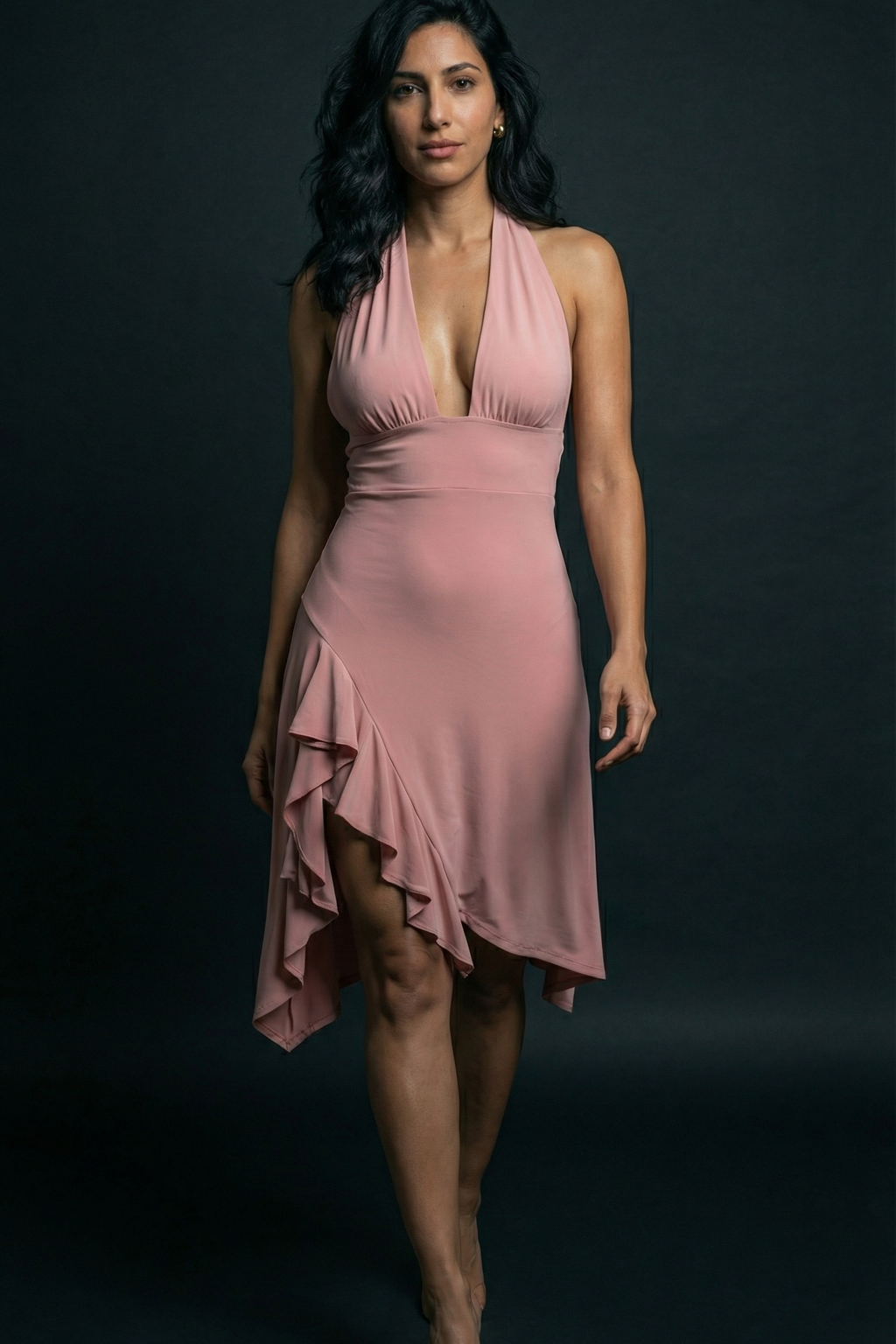 The Aurora Ruffle Halter Mini