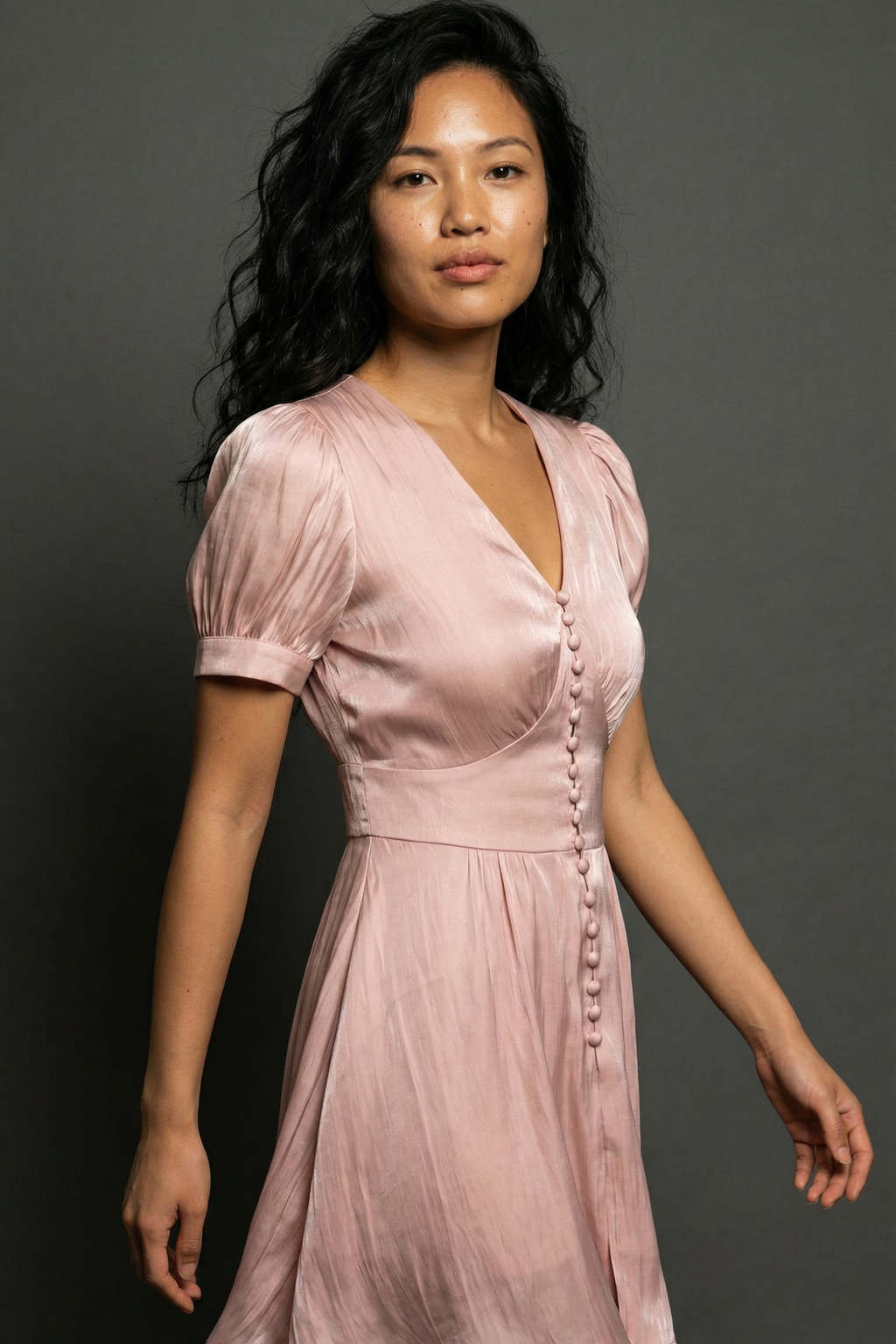 Satin Blush Button Muse