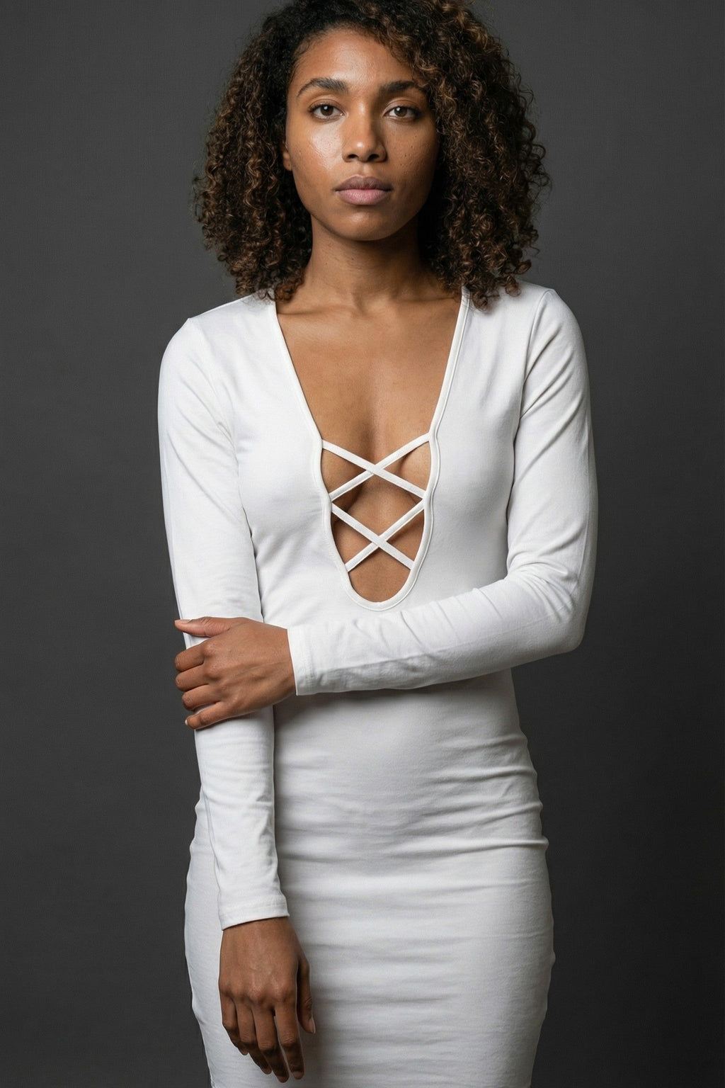 White Lattice Dress