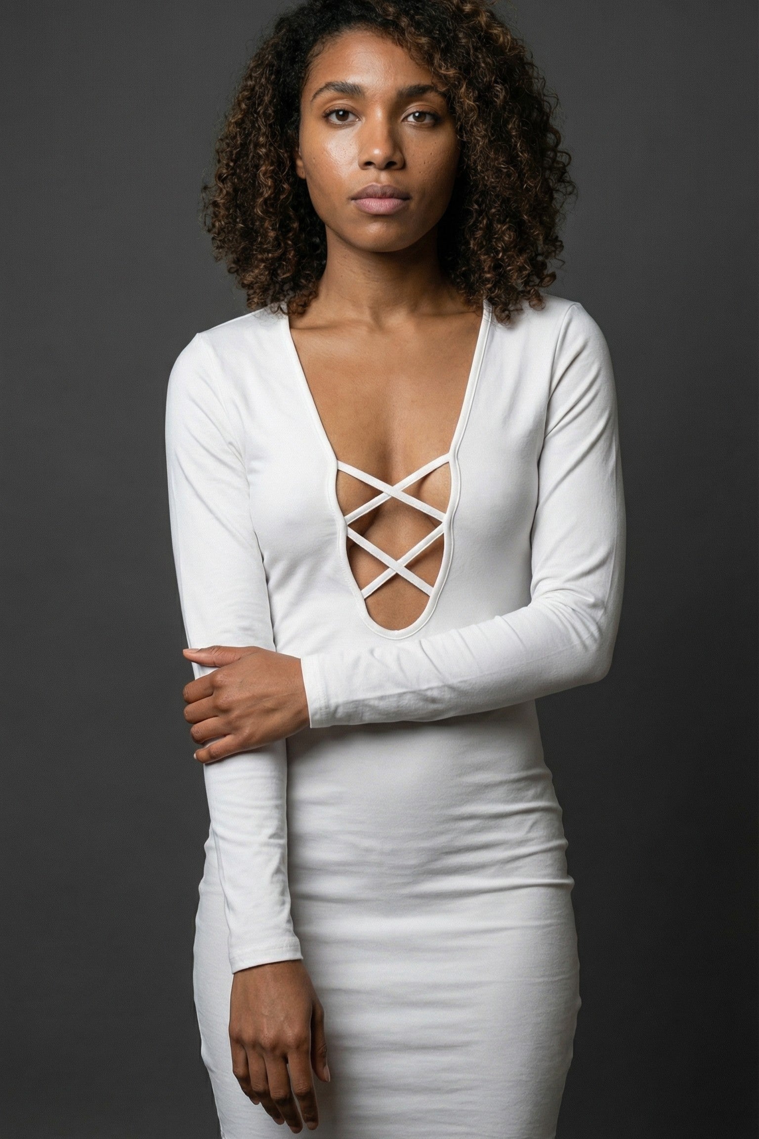 White Lattice Dress