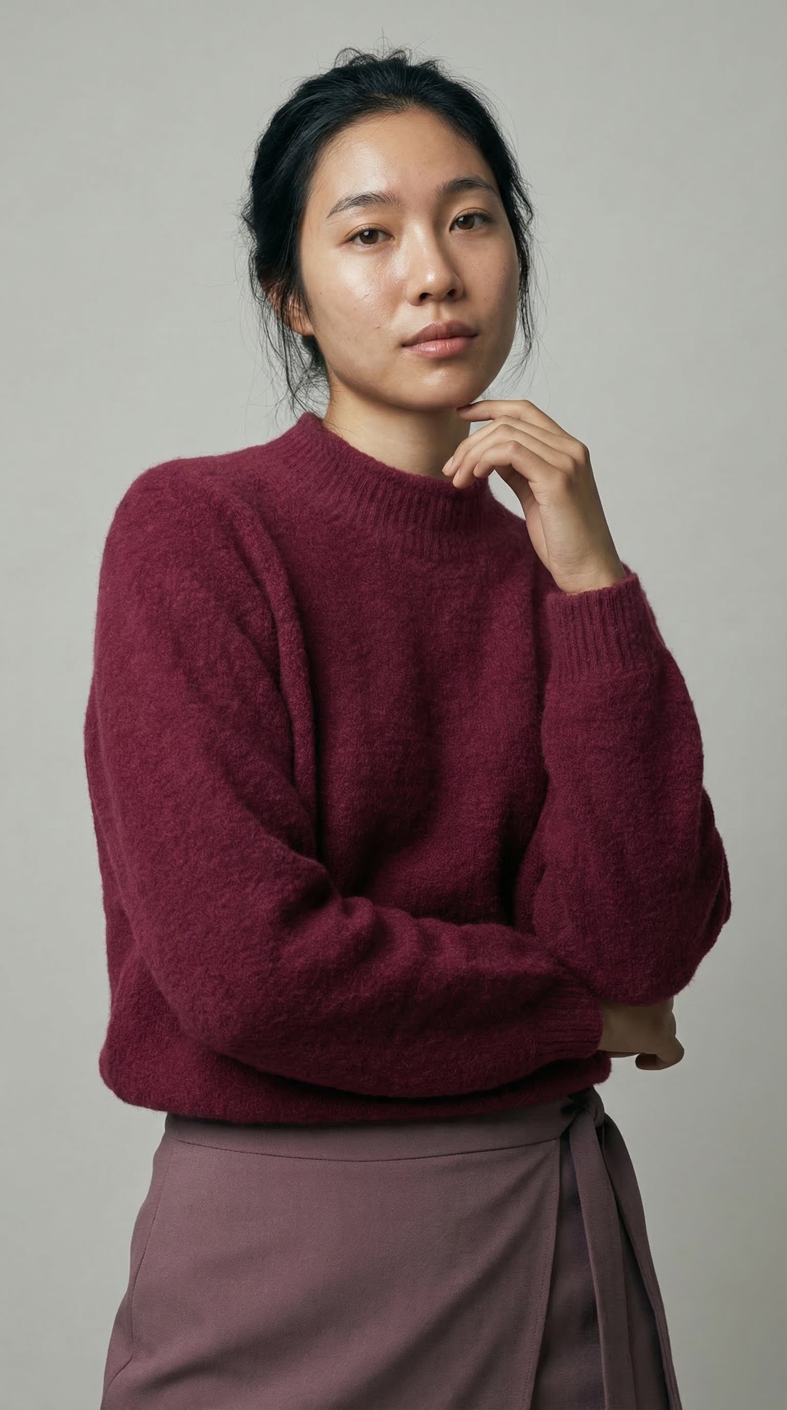 Crimsongrain Mock Neck Sweater