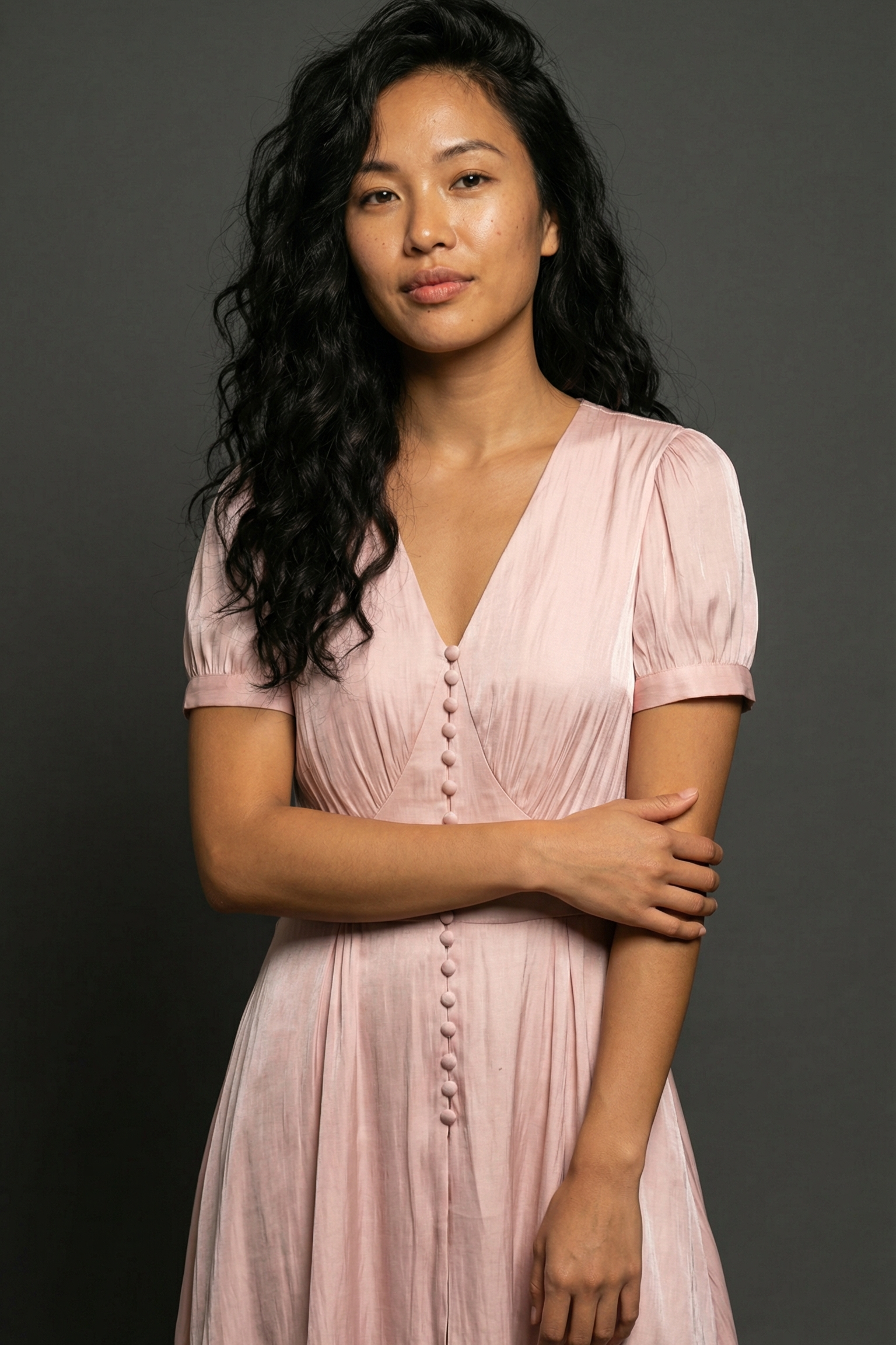 Satin Blush Button Muse