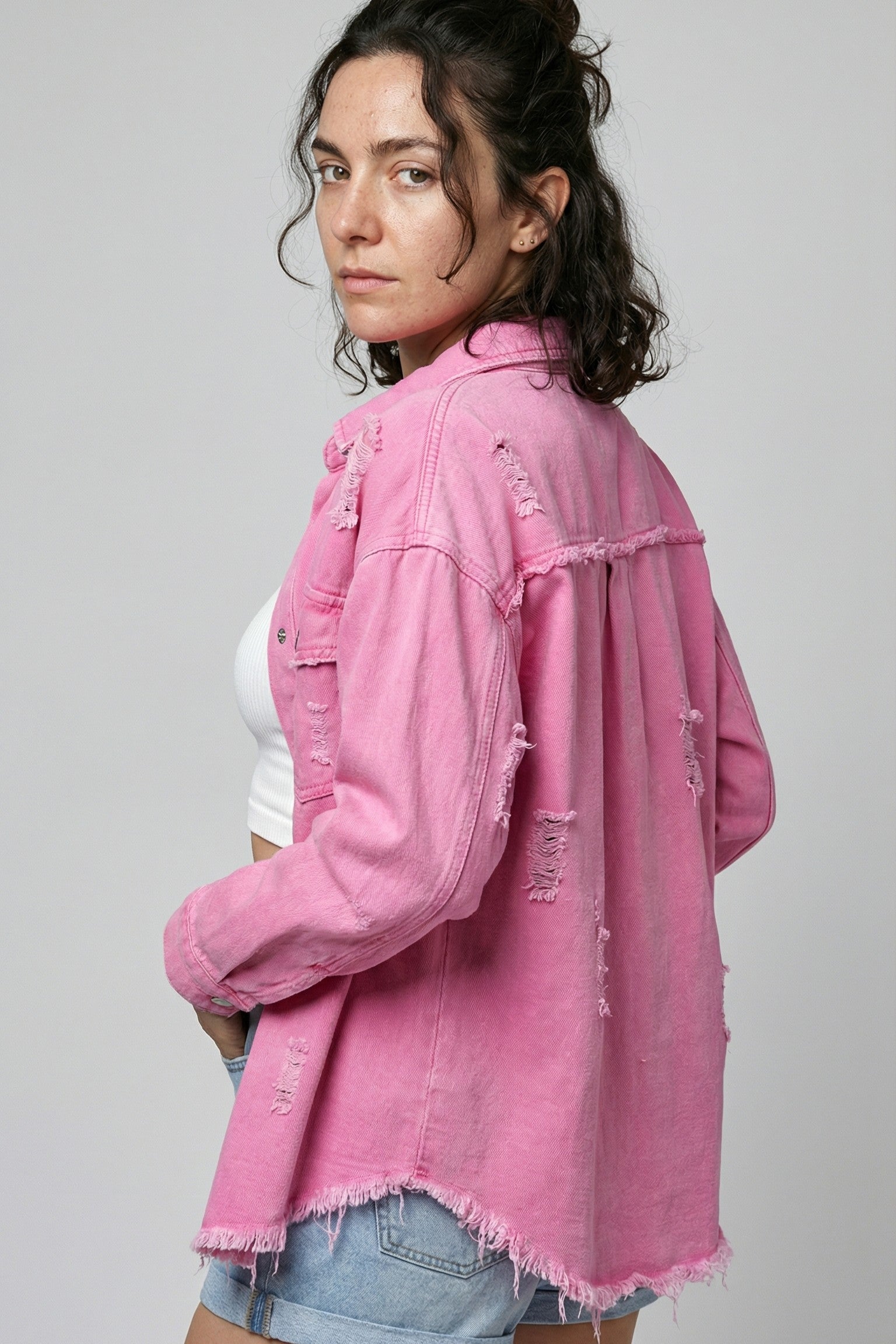 The Horizon Ripped Boyfriend Shacket