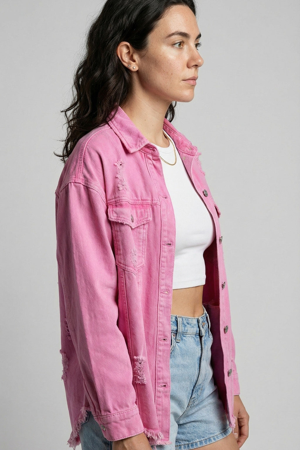 The Horizon Ripped Boyfriend Shacket