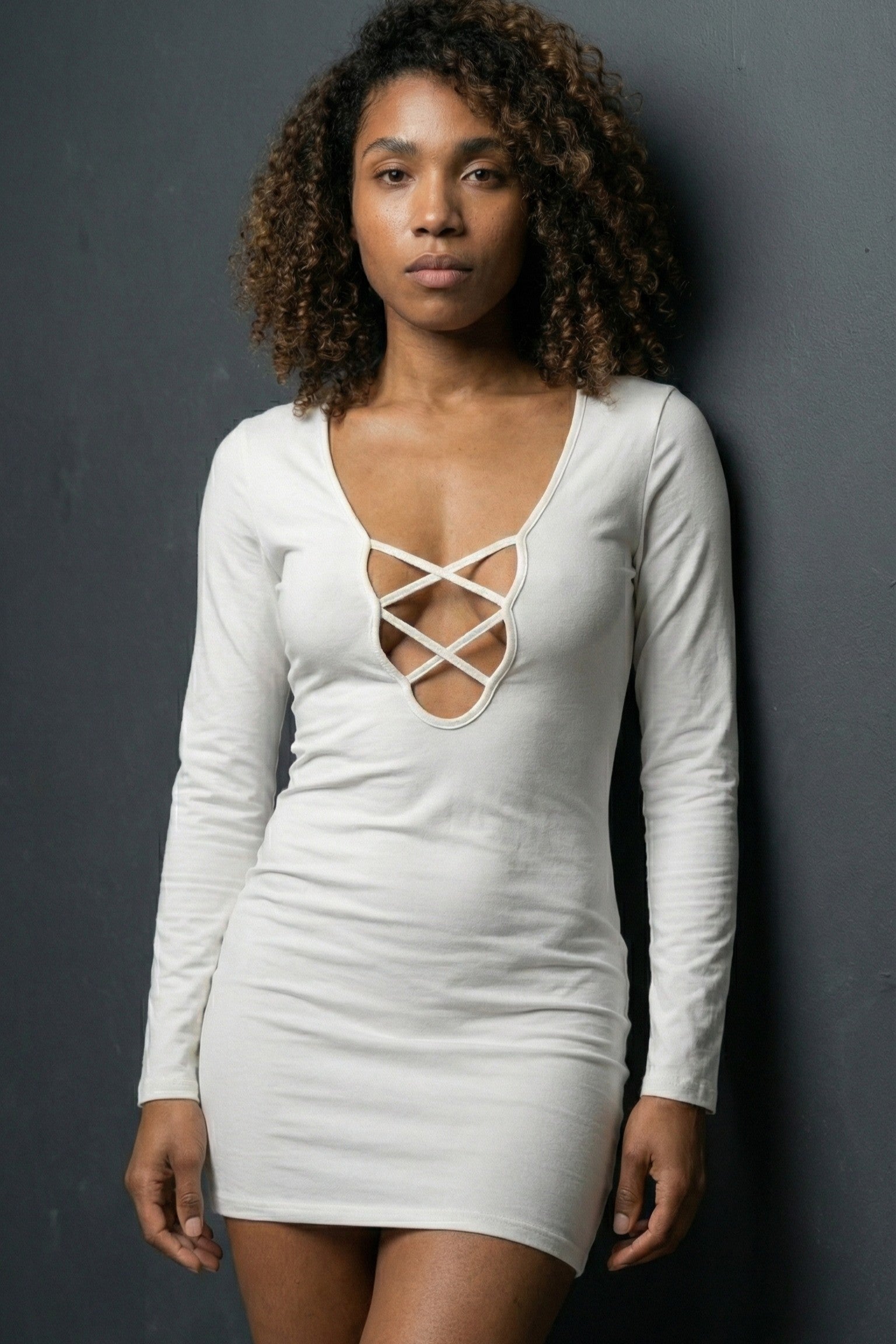 White Lattice Dress