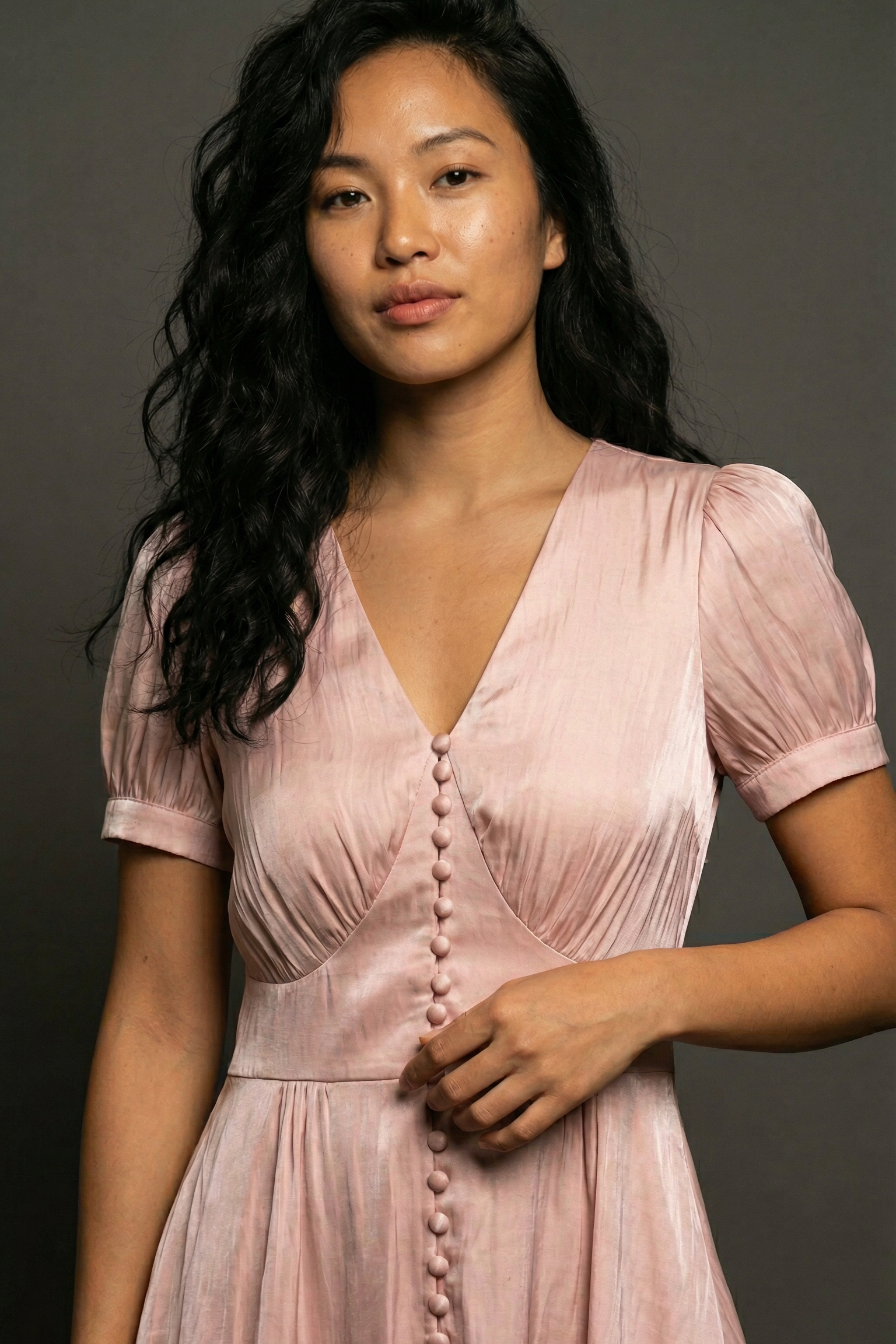 Satin Blush Button Muse