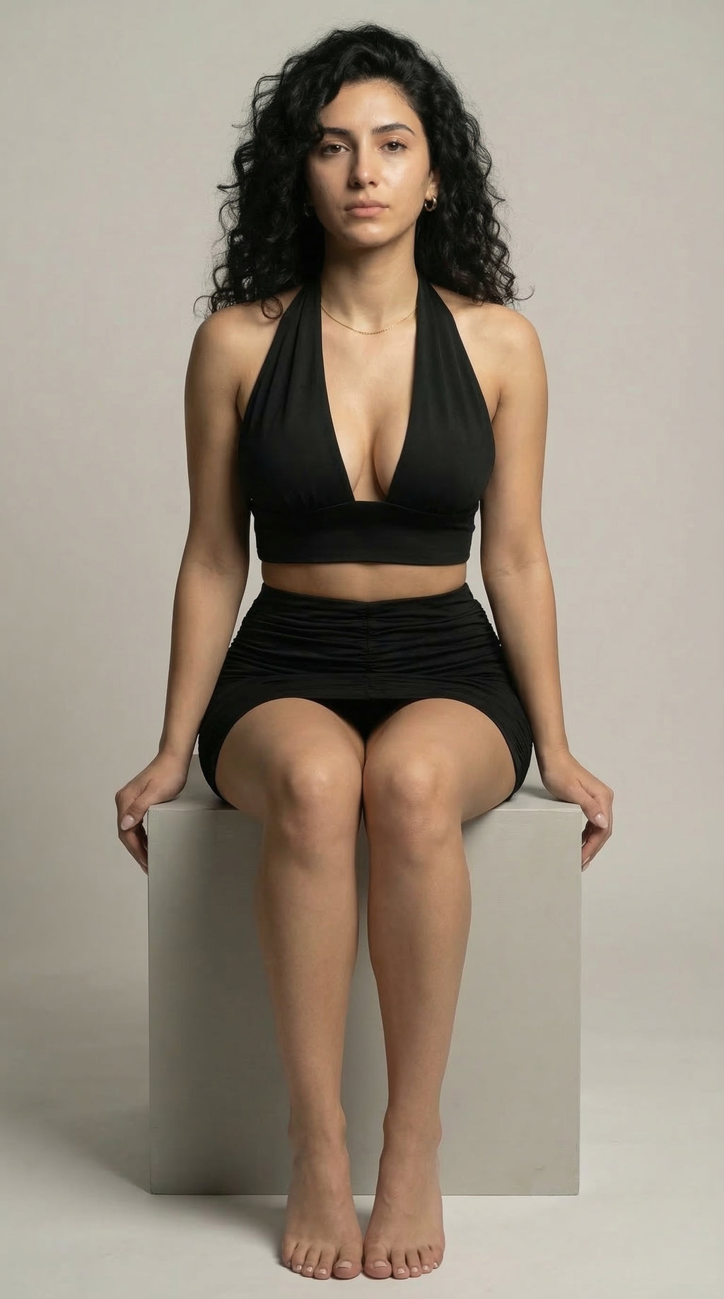 The Ruched Halter Mini Set