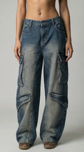 The Cargo Denim Wide‑Leg