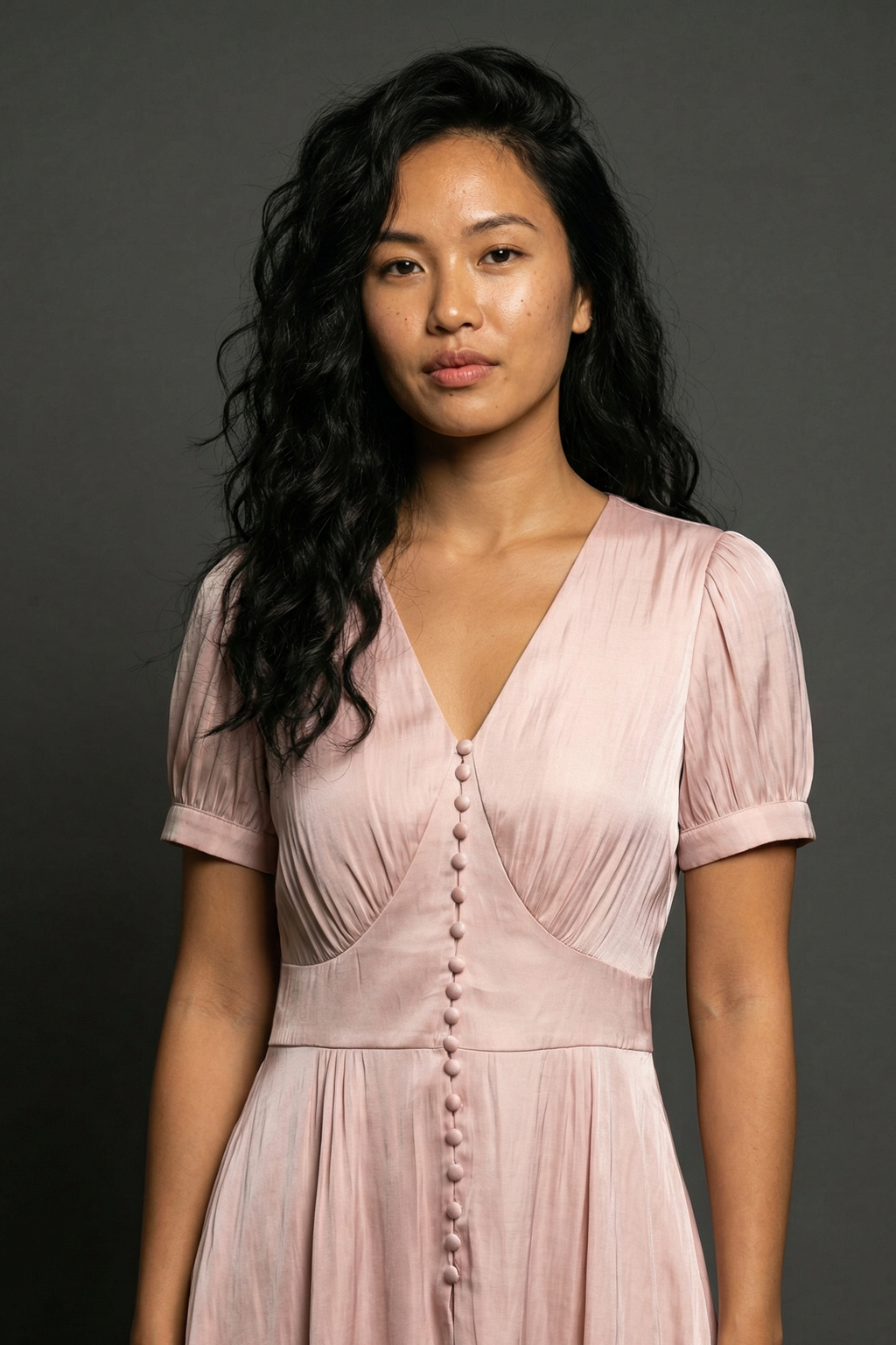Satin Blush Button Muse