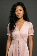 Satin Blush Button Muse